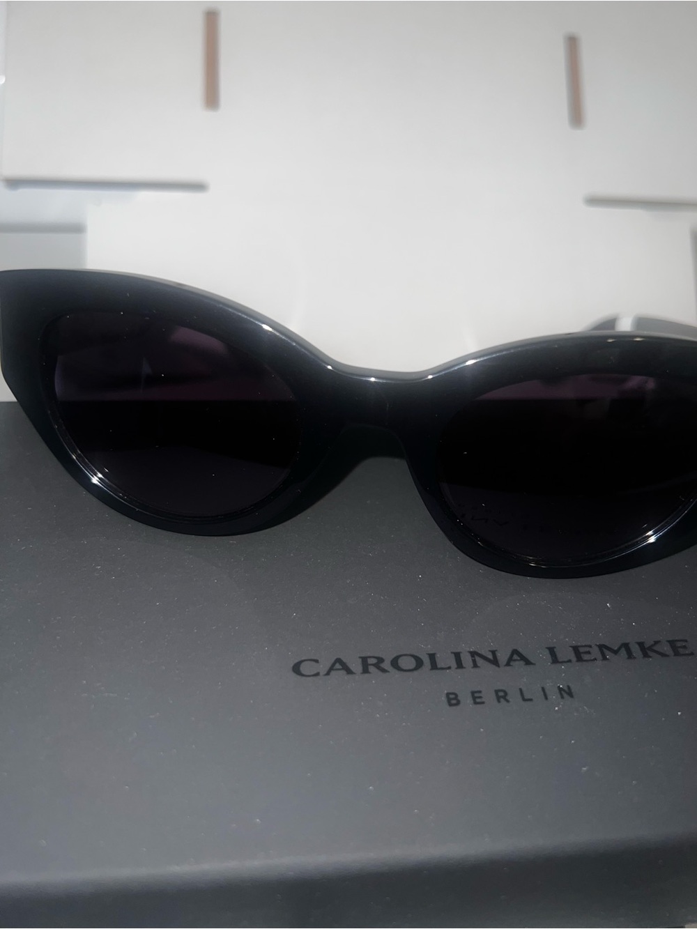Carolina Lemke Black Cat-Eye Sunglasses - Sleek Women's Shades